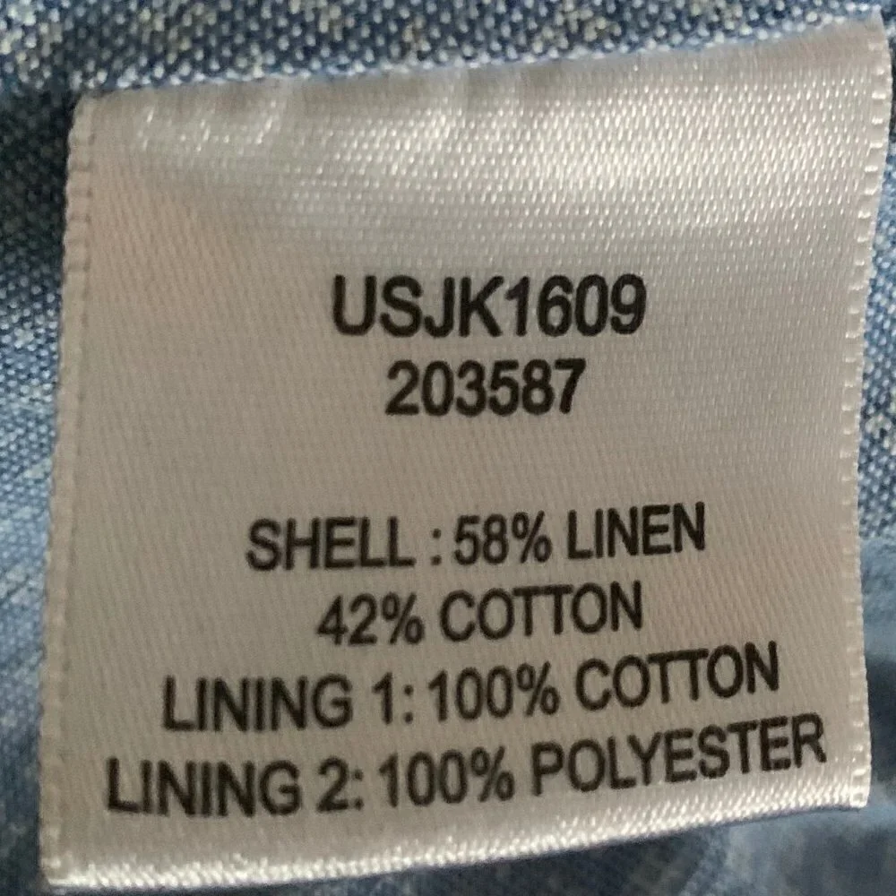 U.S. Polo Assn Men's M Medium Full Zip Solid Cotton Linen Blend Bomber Jacket